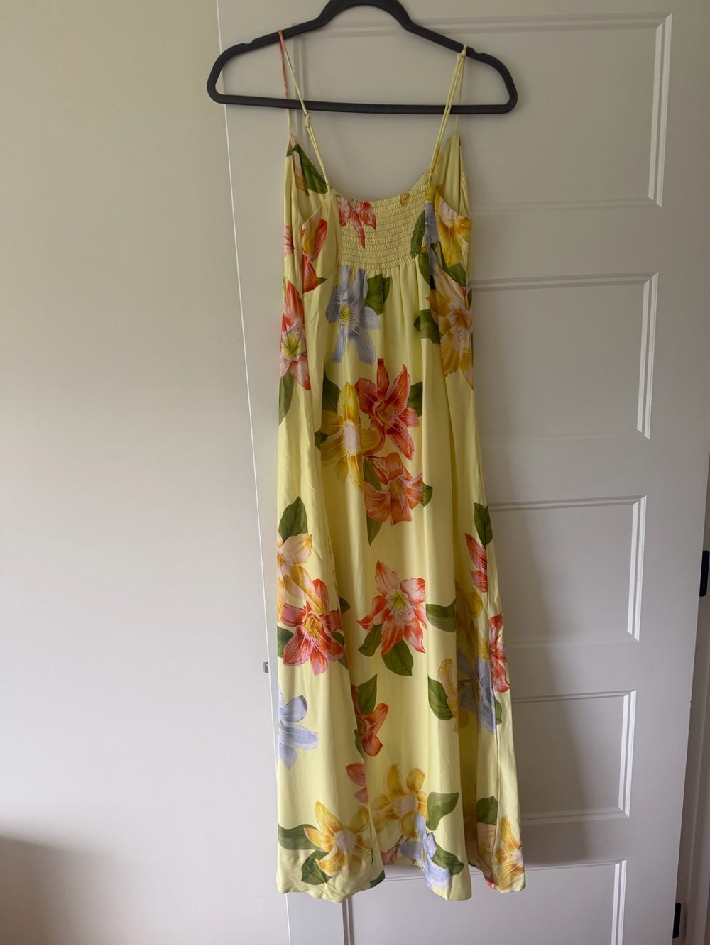 Maeve Yellow Floral Slip Dress with Tie Neck size Medium - Picture 2 of 2